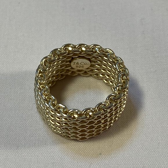TIFFANY Silver Somerset Mesh Wide Band 6 - Picture 3 of 8